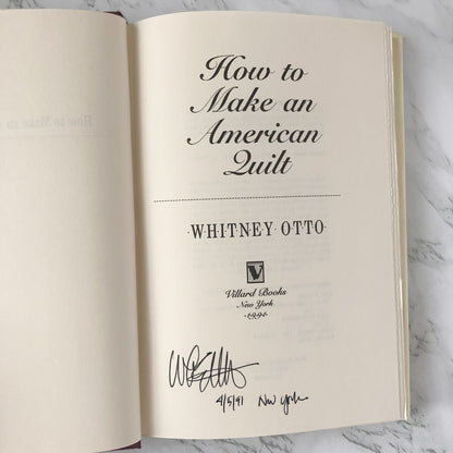 How to Make an American Quilt by Whitney Otto [SIGNED! FIRST EDITION] - Bookshop Apocalypse