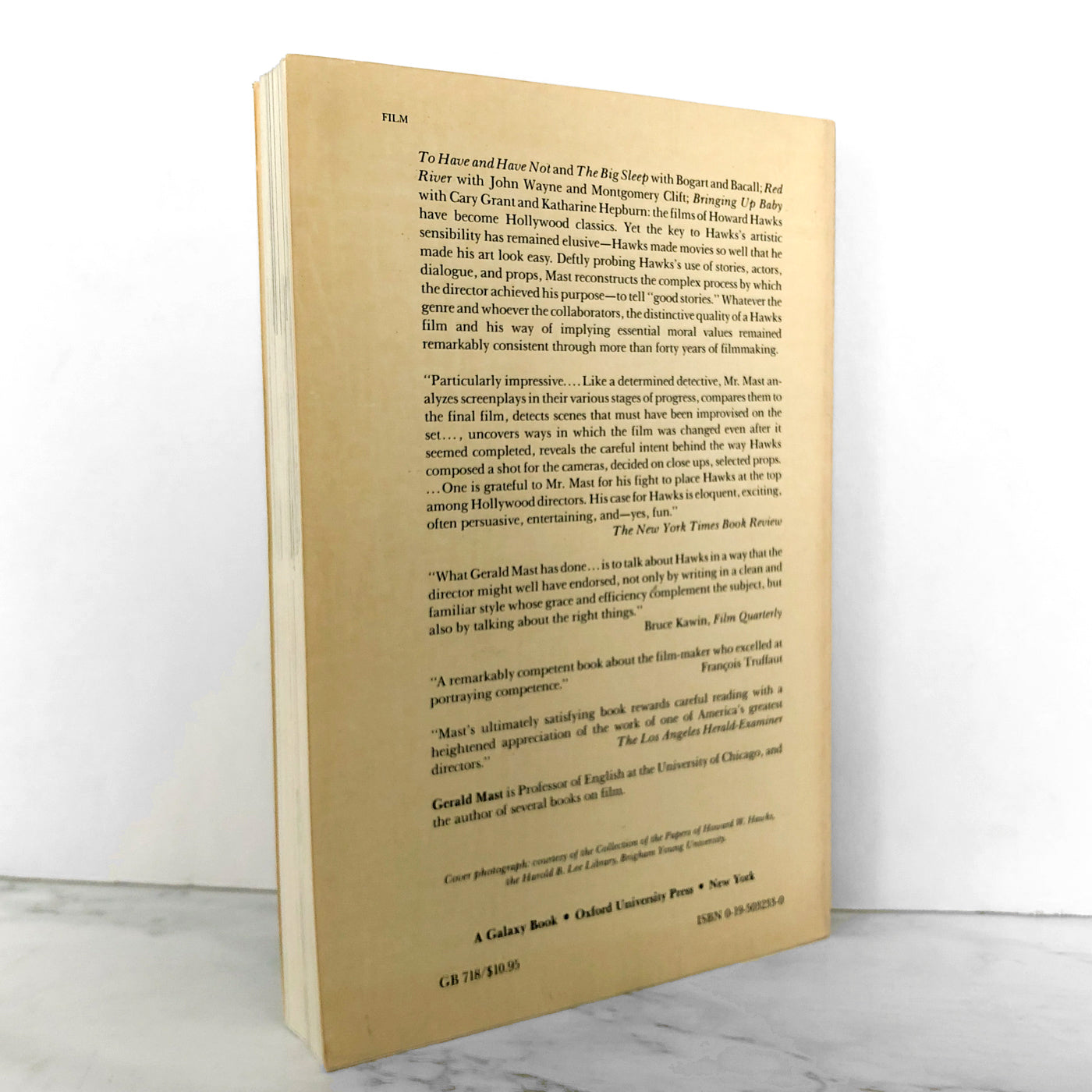 Howard Hawks: Storyteller by Gerald Mast [TRADE PAPERBACK / 1984]