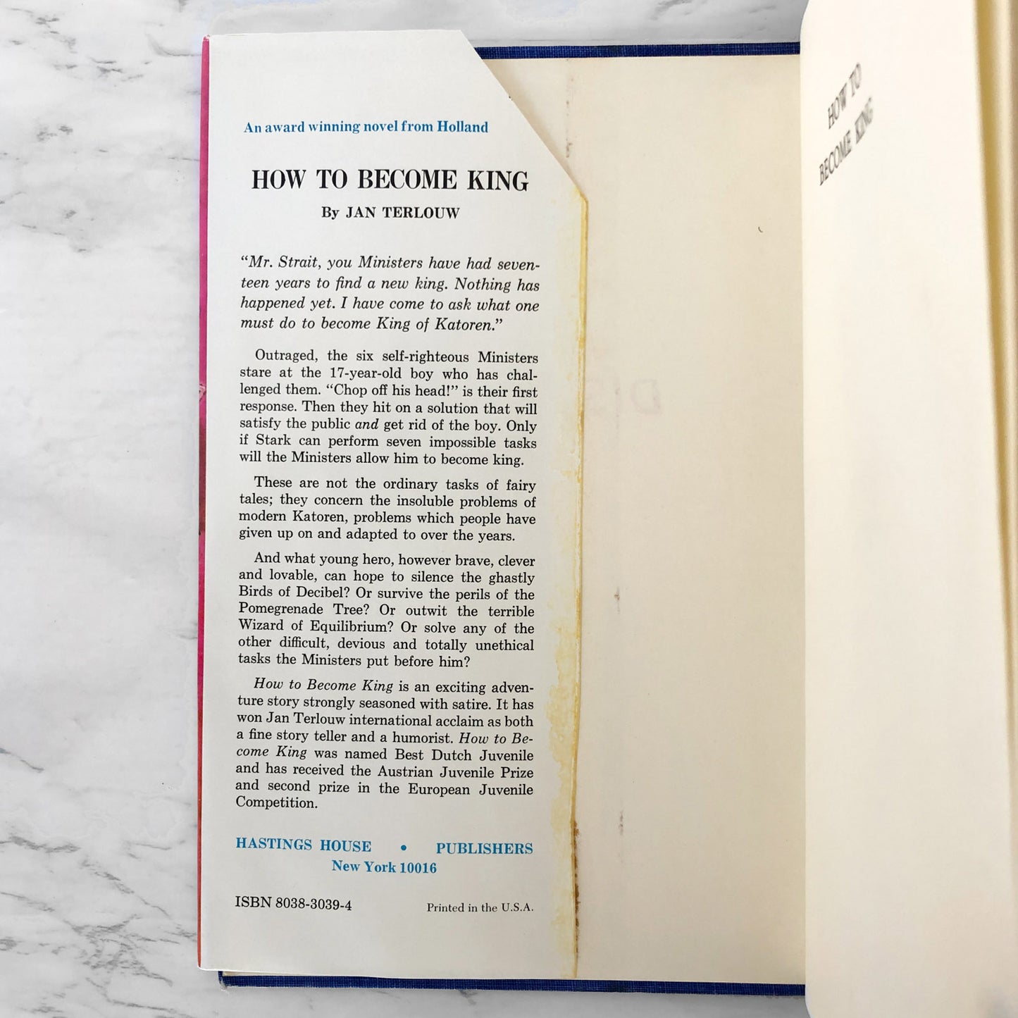How to Become King by Jan Terlouw [U.S. FIRST EDITION] 1977