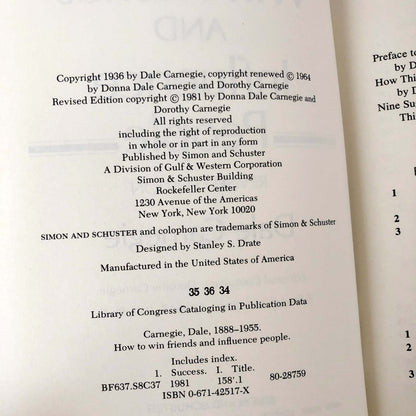 How To Win Friends and Influence People by Dale Carnegie [REVISED HARDCOVER] 1981