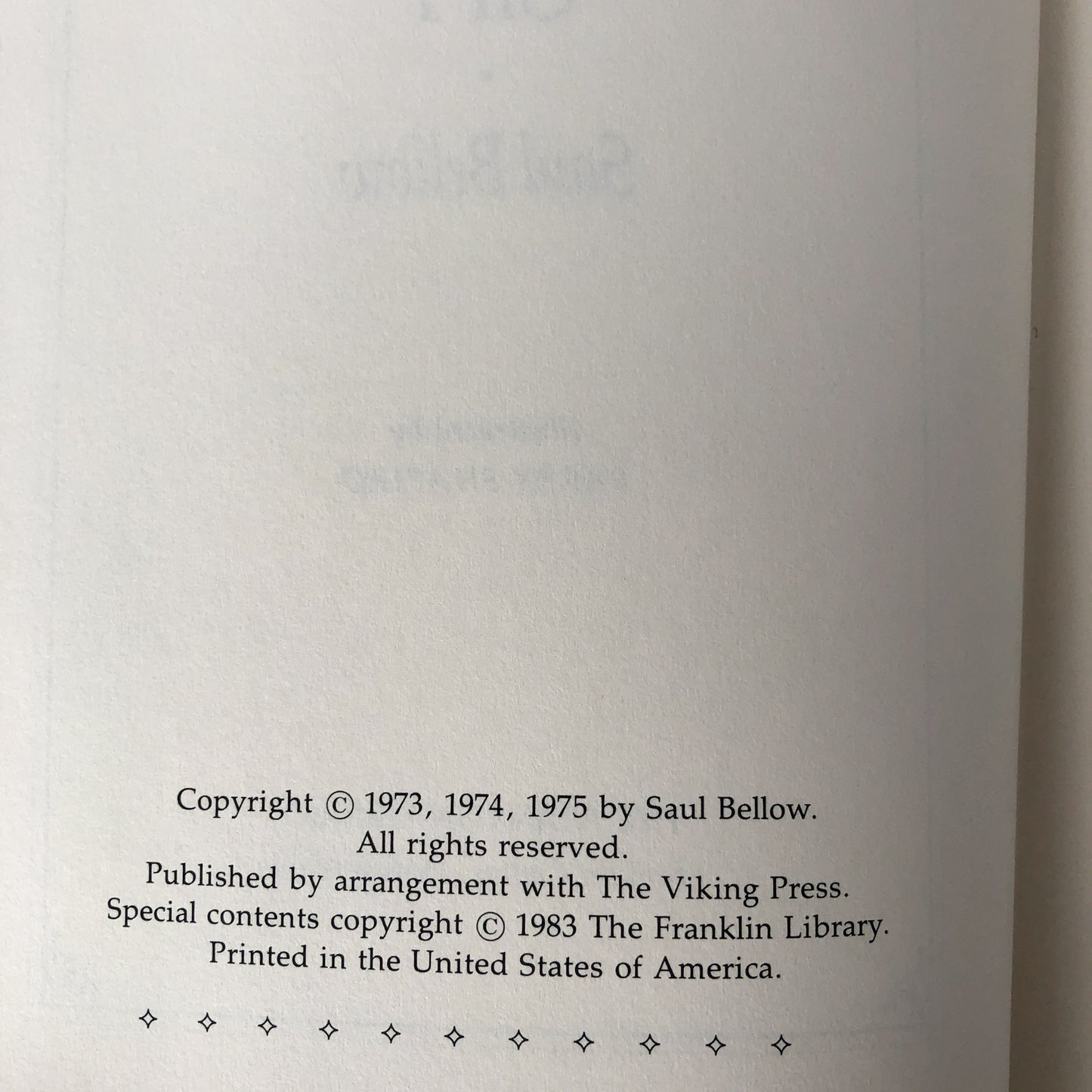 Humboldt's Gift by Saul Bellow [THE FRANKLIN LIBRARY / 1983]