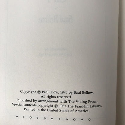 Humboldt's Gift by Saul Bellow [THE FRANKLIN LIBRARY / 1983]