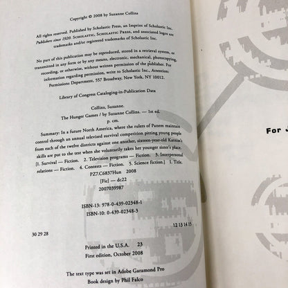 The Hunger Games by Suzanne Collins [FIRST EDITION] 2008