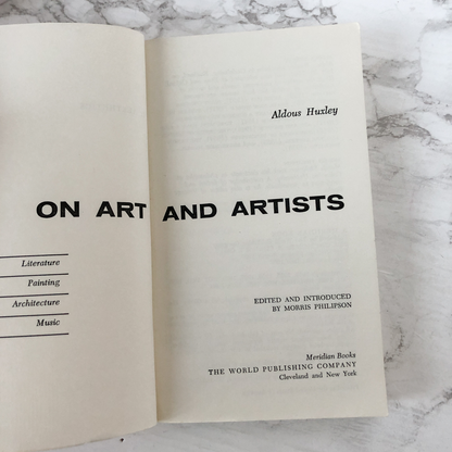 On Art and Artists by Aldous Huxley - Bookshop Apocalypse