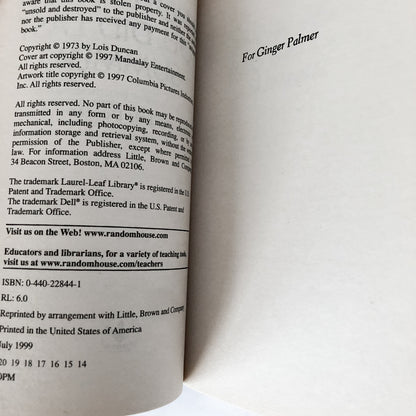 I Know What You Did Last Summer by Lois Duncan [MOVIE TIE-IN PAPERBACK] - Bookshop Apocalypse