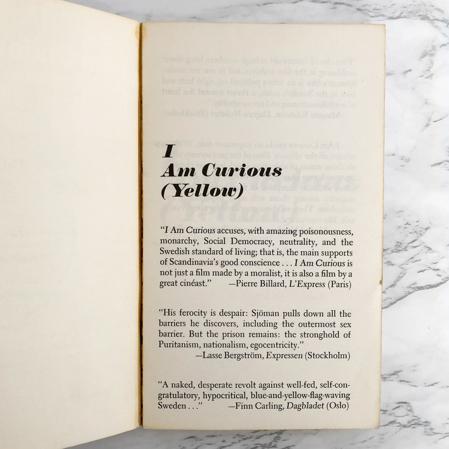 I Am Curious (Yellow) by Vilgot Sjöman [FIRST EDITION / 1968]