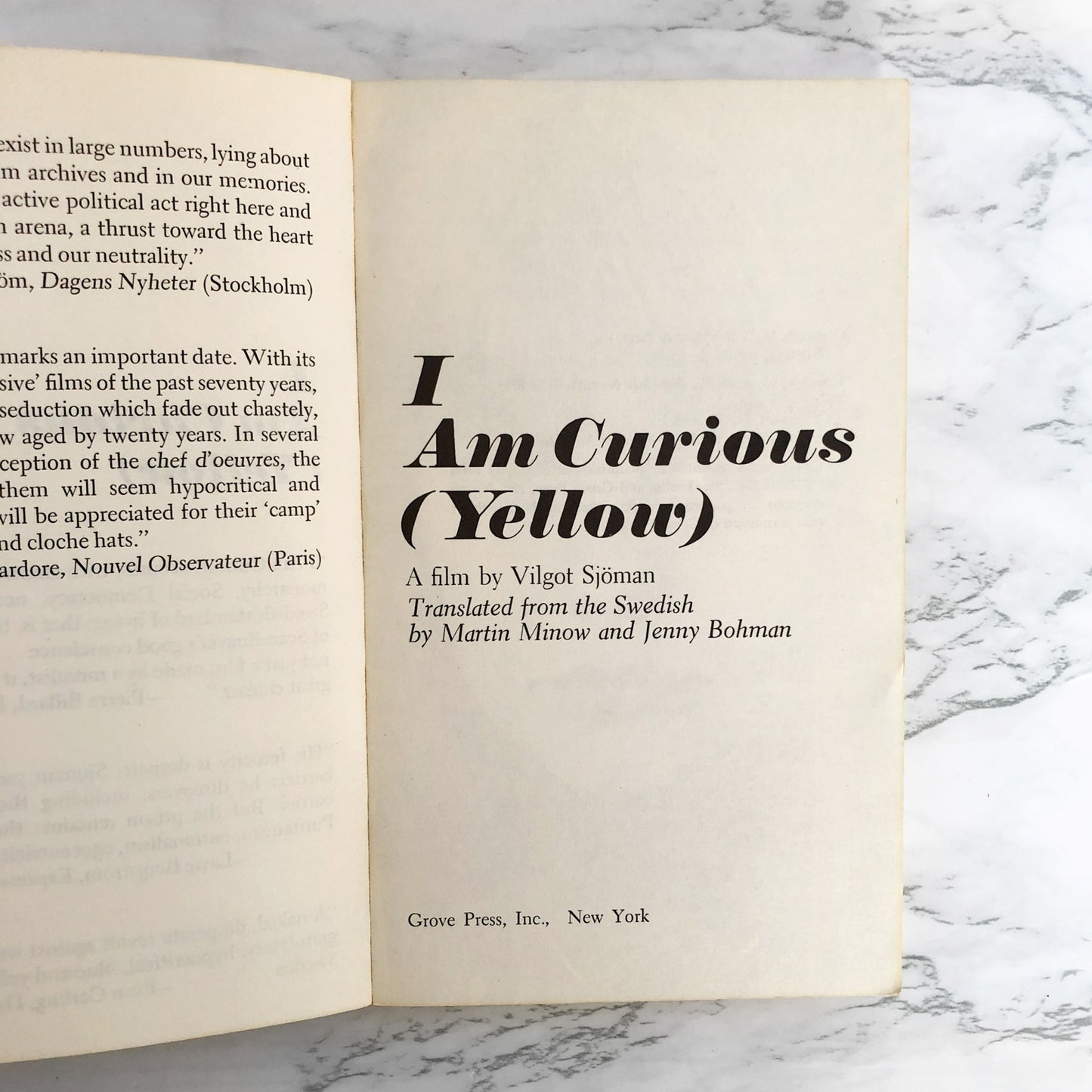 I Am Curious (Yellow) by Vilgot Sjöman [FIRST EDITION / 1968]