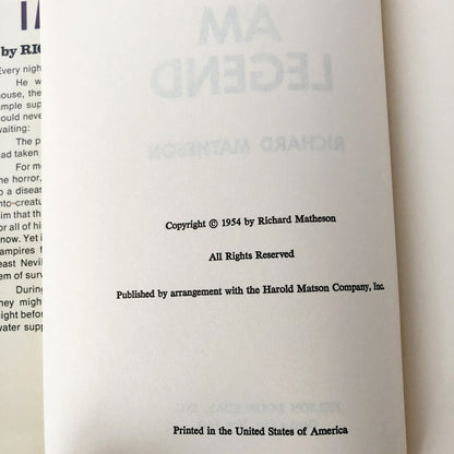 I am Legend by Richard Matheson [BOOK CLUB EDITION / 1954]