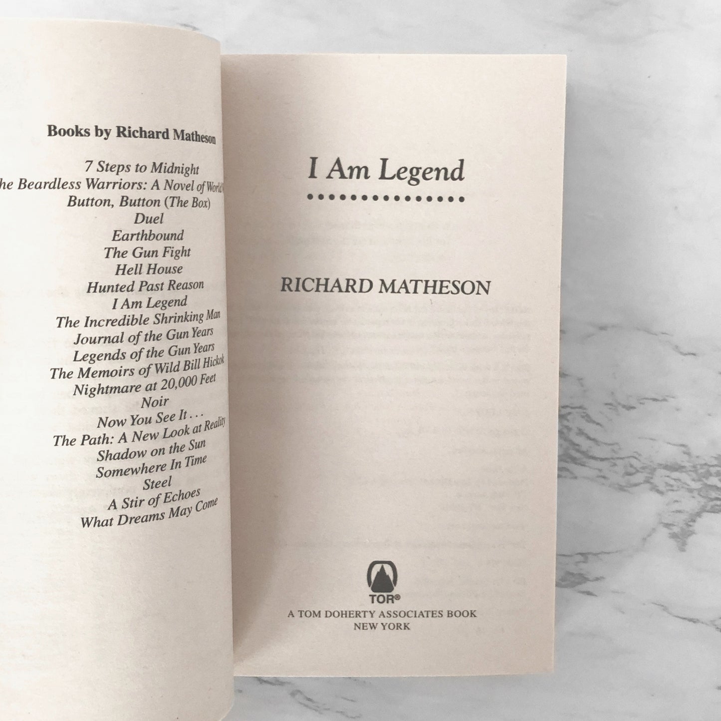 I am Legend by Richard Matheson [2007 TOR PAPERBACK]