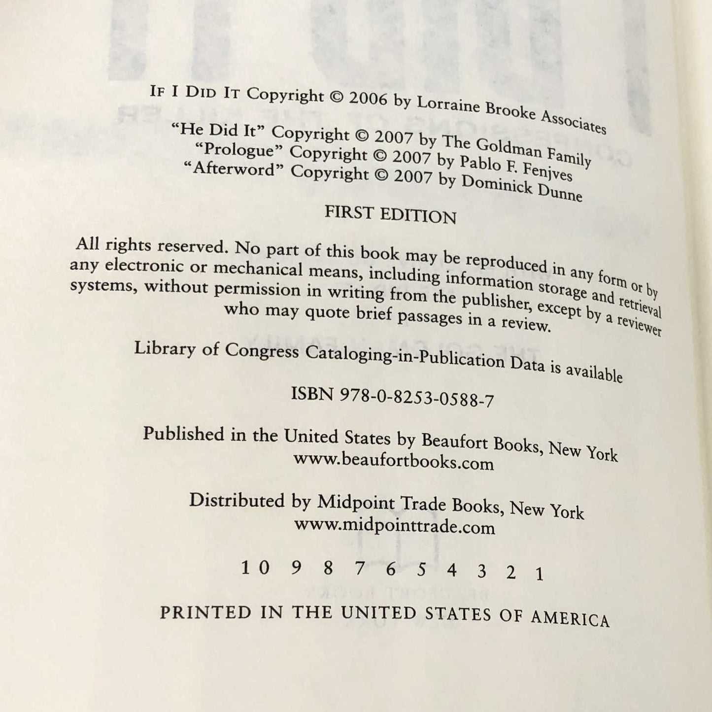 If I Did It: Confessions of the Killer by O.J. Simpson [FIRST EDITION • FIRST PRINTING] 2007