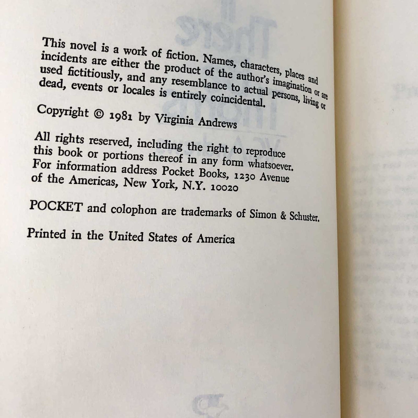 If There Be Thorns by V.C. Andrews [1981 HARDCOVER]