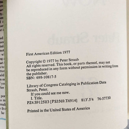 If You Could See Me Now by Peter Straub [FIRST EDITION / FIRST PRINTING] 1977
