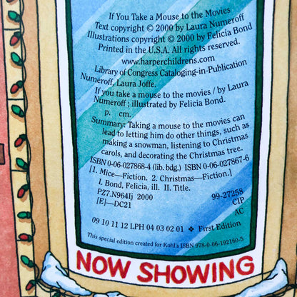 If You Take a Mouse to the Movies by Laura Joffe Numeroff [FIRST EDITION]