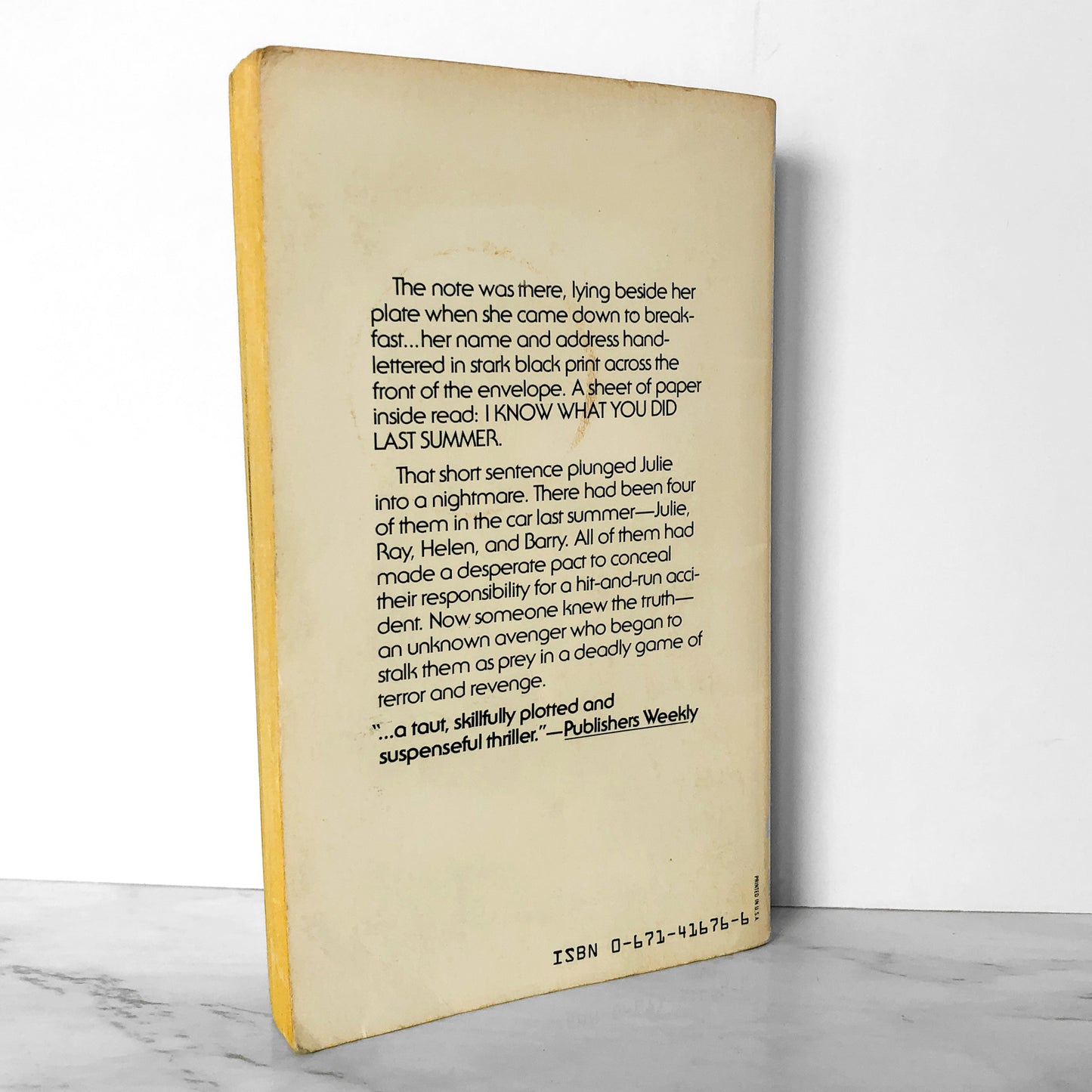 I Know What You Did Last Summer by Lois Duncan [1975 PAPERBACK]