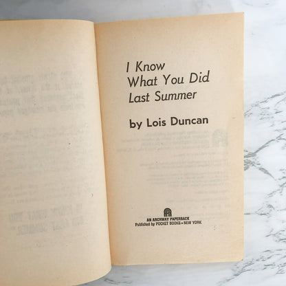 I Know What You Did Last Summer by Lois Duncan [1975 PAPERBACK]