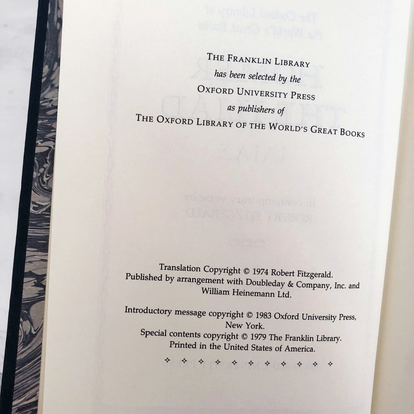 The Iliad by Homer [THE FRANKLIN LIBRARY / 1983]