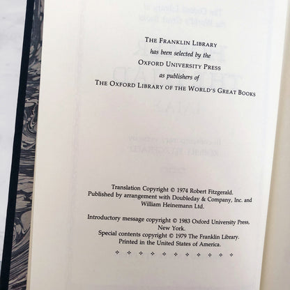 The Iliad by Homer [THE FRANKLIN LIBRARY / 1983]