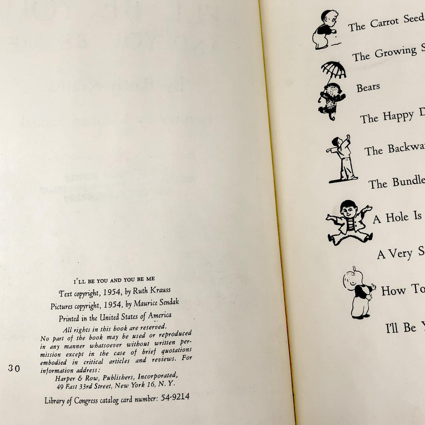 I'll Be You and You Be Me by Ruth Krauss & Maurice Sendak [FIRST EDITION] 1954