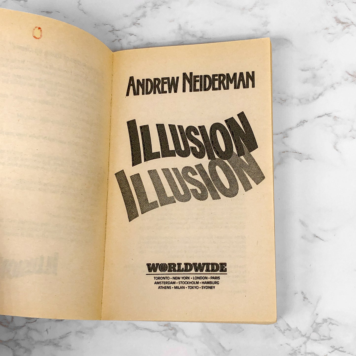 Illusion by Andrew Neiderman [FIRST EDITION] 1987