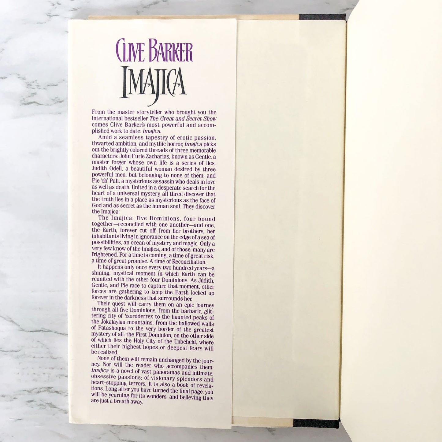 Imajica by Clive Barker [FIRST BOOK CLUB EDITION / 1991]