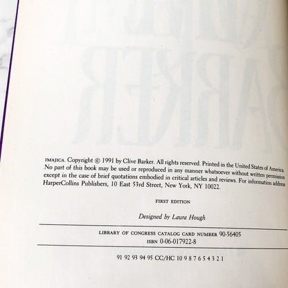 Imajica by Clive Barker [FIRST EDITION • FIRST PRINTING] 1991