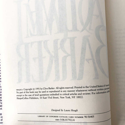 Imajica by Clive Barker [FIRST BOOK CLUB EDITION / 1991]