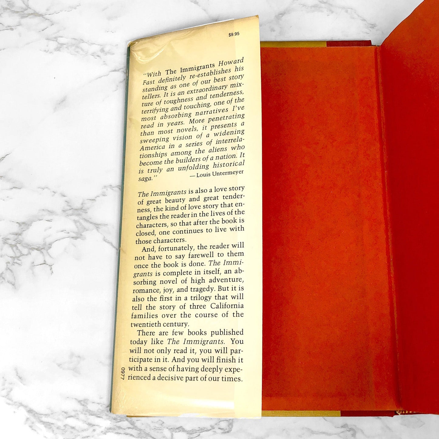 The Immigrants by Howard Fast [FIRST EDITION • FIRST PRINTING] 1977