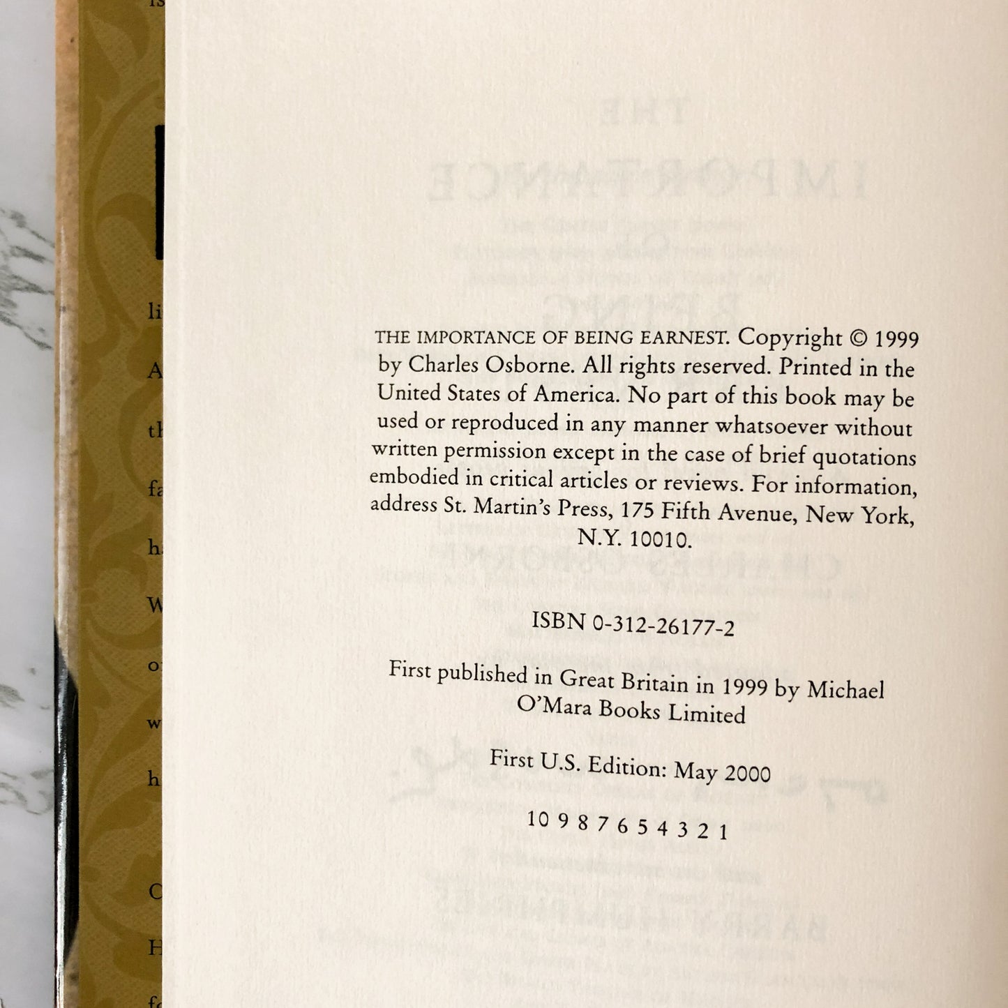 The Importance of Being Earnest: A Trivial Novel for Serious People by Charles Osborne / Oscar Wilde [FIRST EDITION] - Bookshop Apocalypse