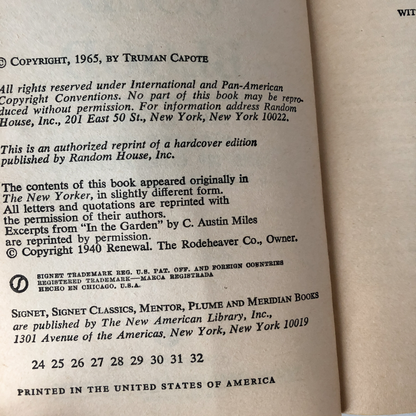 In Cold Blood by Truman Capote [FIRST PAPERBACK EDITION] - Bookshop Apocalypse