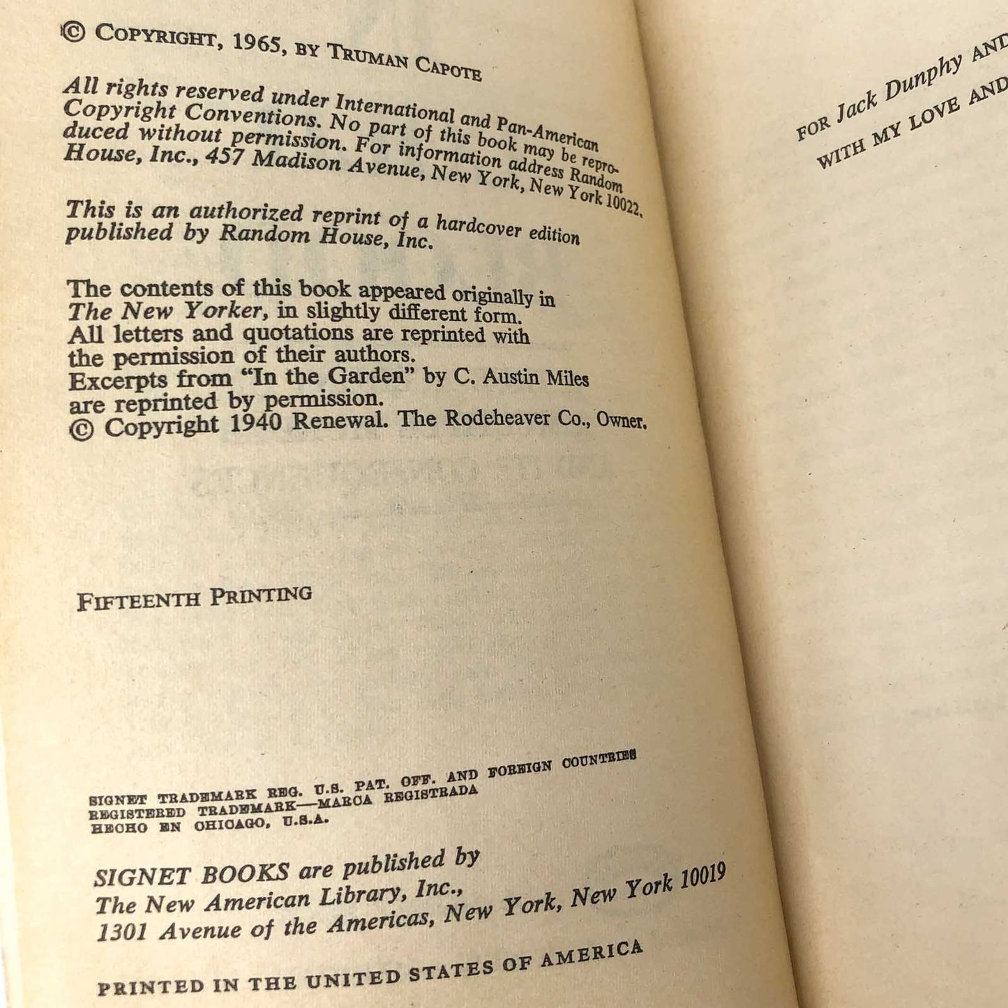 In Cold Blood by Truman Capote [1967 MOVIE TIE-IN PAPERBACK]