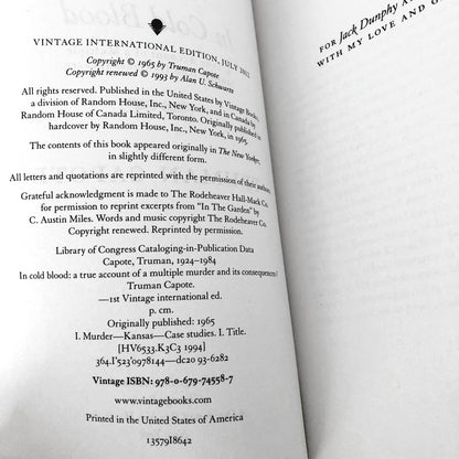 In Cold Blood by Truman Capote [TRADE PAPERBACK / 2012]