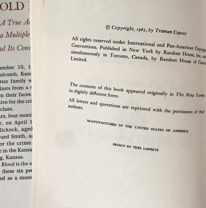 In Cold Blood by Truman Capote [BOOK CLUB HARDCOVER / 1965] - Bookshop Apocalypse
