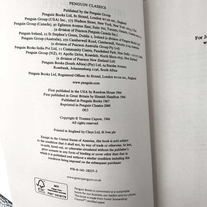 In Cold Blood by Truman Capote [U.K. TRADE PAPERBACK] 2000  ❧ Penguin Modern Classics