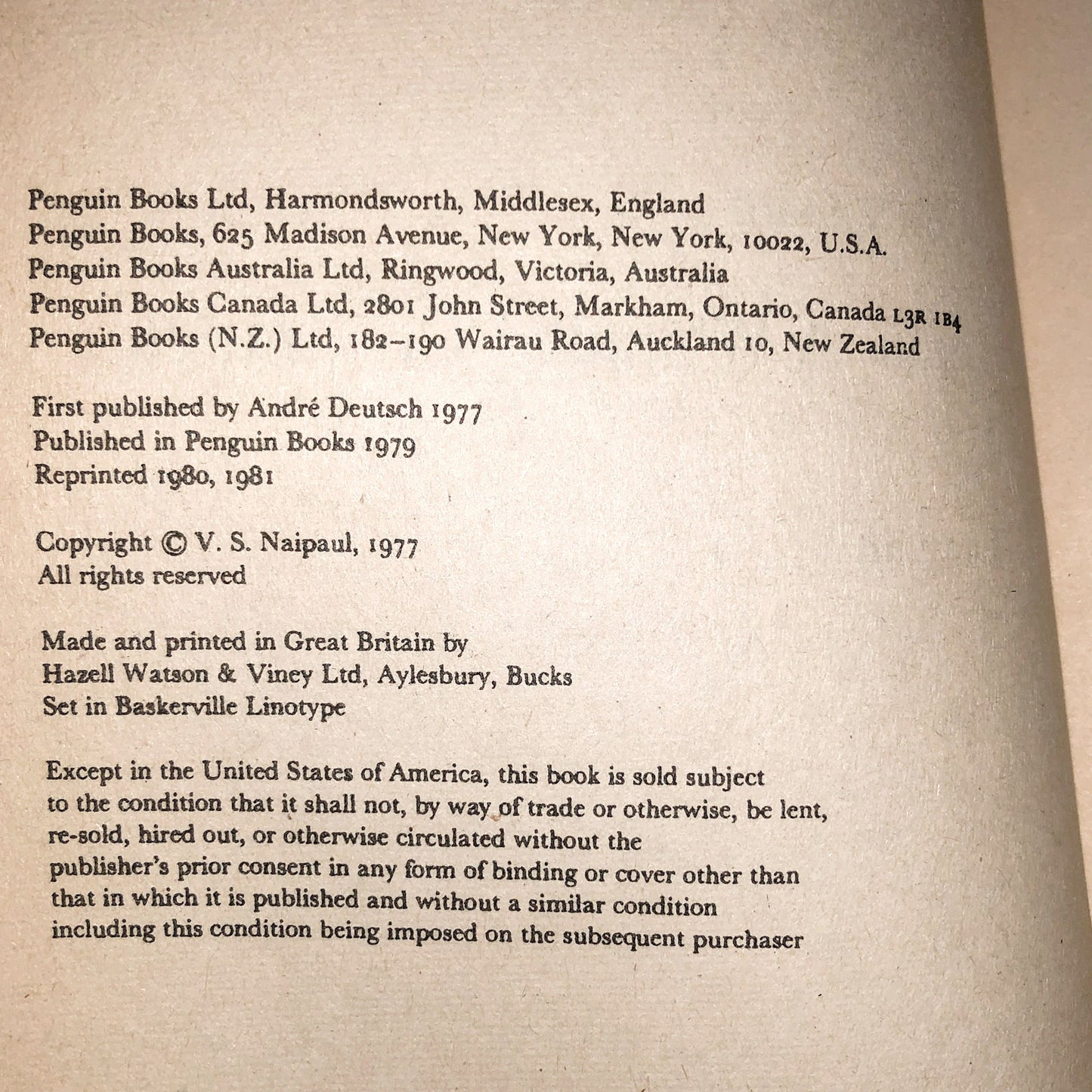 India: A Wounded Civilization by V.S. Naipaul [1981 U.K. PAPERBACK]