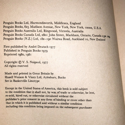 India: A Wounded Civilization by V.S. Naipaul [1981 U.K. PAPERBACK]