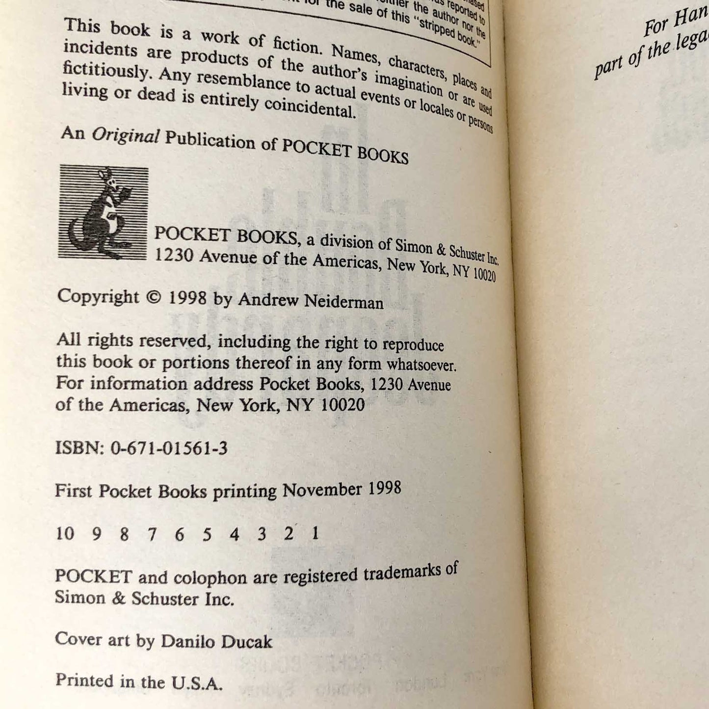 In Double Jeopardy by Andrew Neiderman [FIRST EDITION] 1998