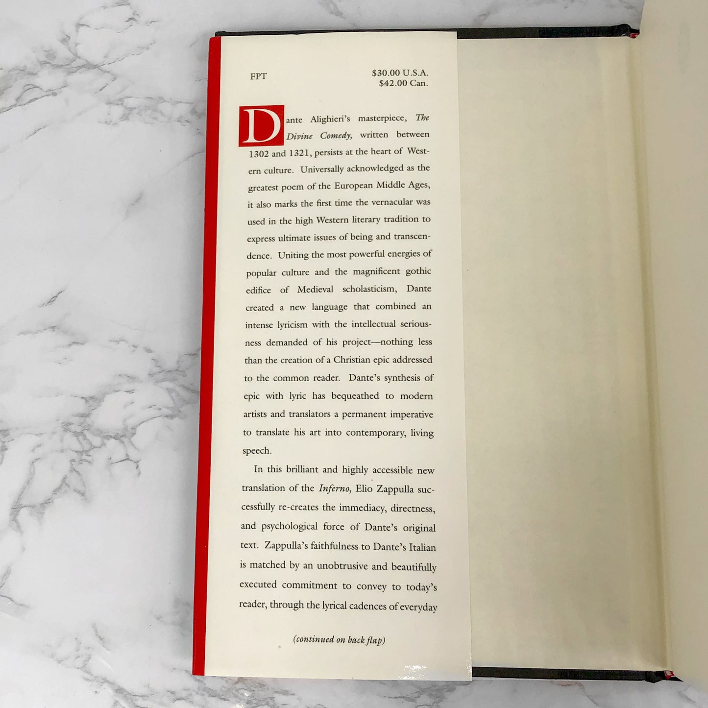 Inferno by Dante Alighieri - A New Verse Translation by Elio Zappulla  [FIRST EDITION THUS] 1998