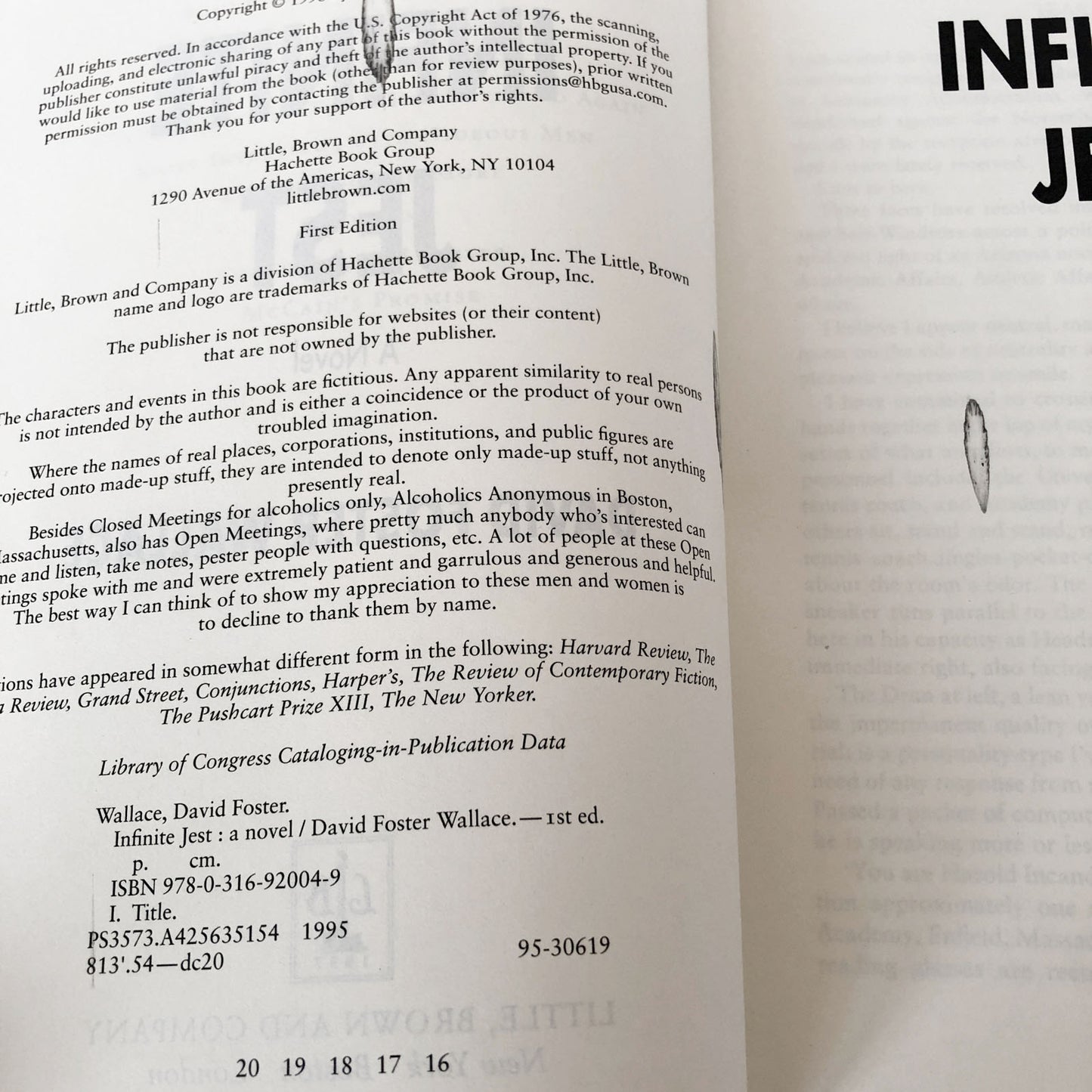 Infinite Jest by David Foster Wallace [FIRST EDITION / 1995]