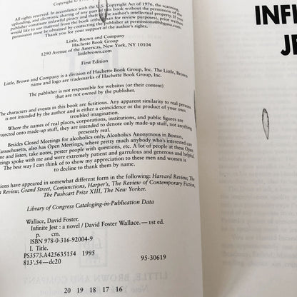 Infinite Jest by David Foster Wallace [FIRST EDITION / 1995]