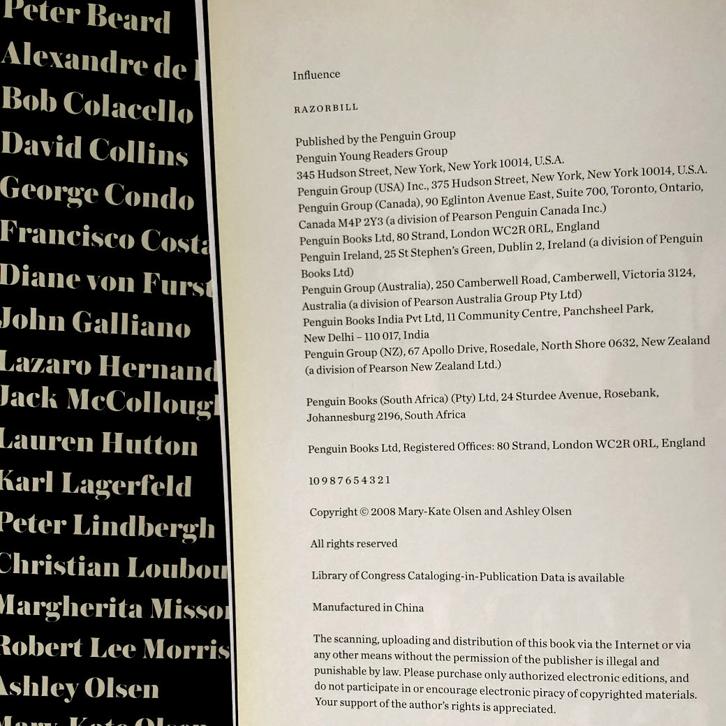 Influence by Mary Kate & Ashley Olsen [FIRST EDITION / FIRST PRINTING] - Bookshop Apocalypse