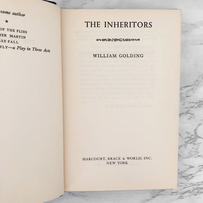 The Inheritors by William Golding [U.S. FIRST EDITION / FIRST PRINTING]