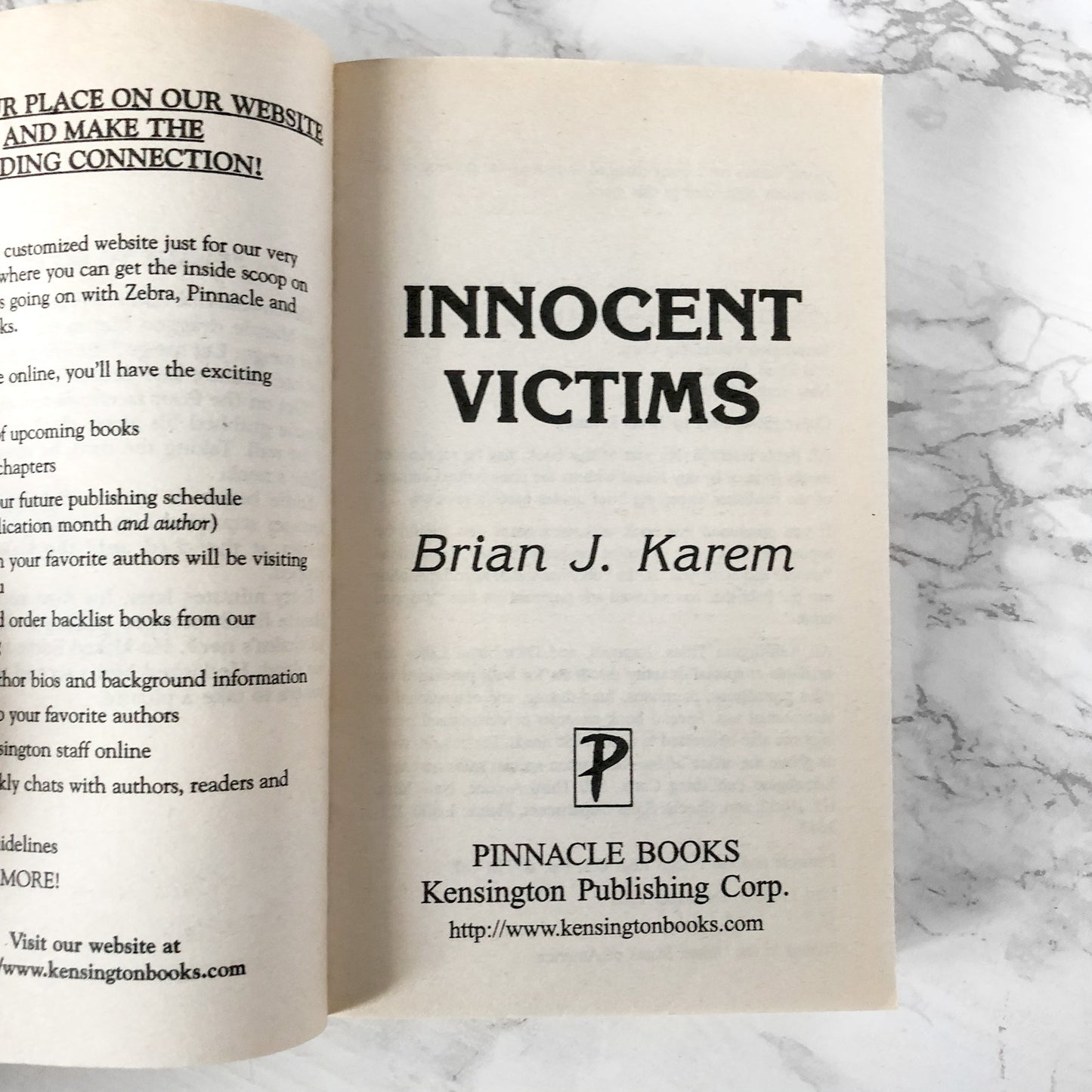 Innocent Victims by Brian J. Karem [2001 PAPERBACK]