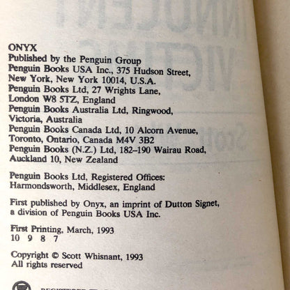 Innocent Victims by Scott Whisnant [FIRST EDITION] 1993 • Onyx True Crime