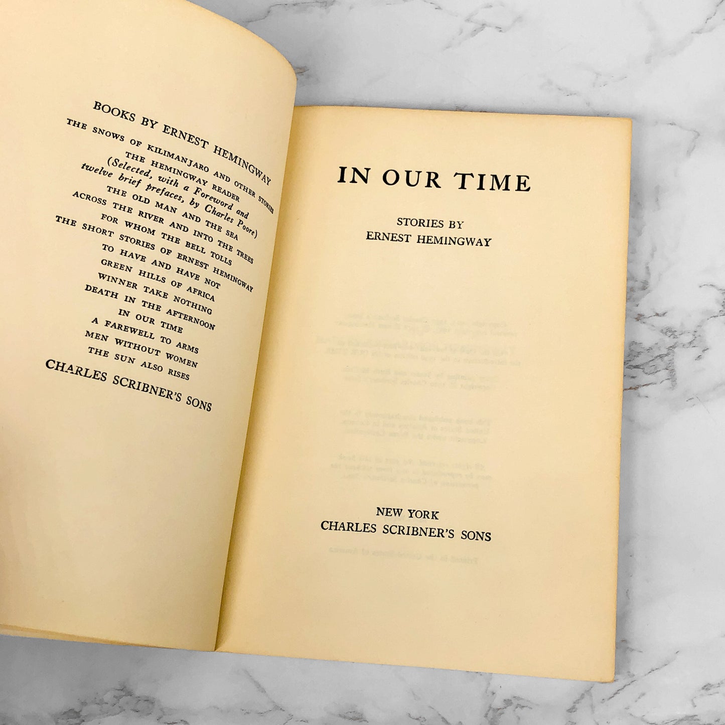 In Our Time by Ernest Hemingway [TRADE PAPERBACK] 1970 • Scribner