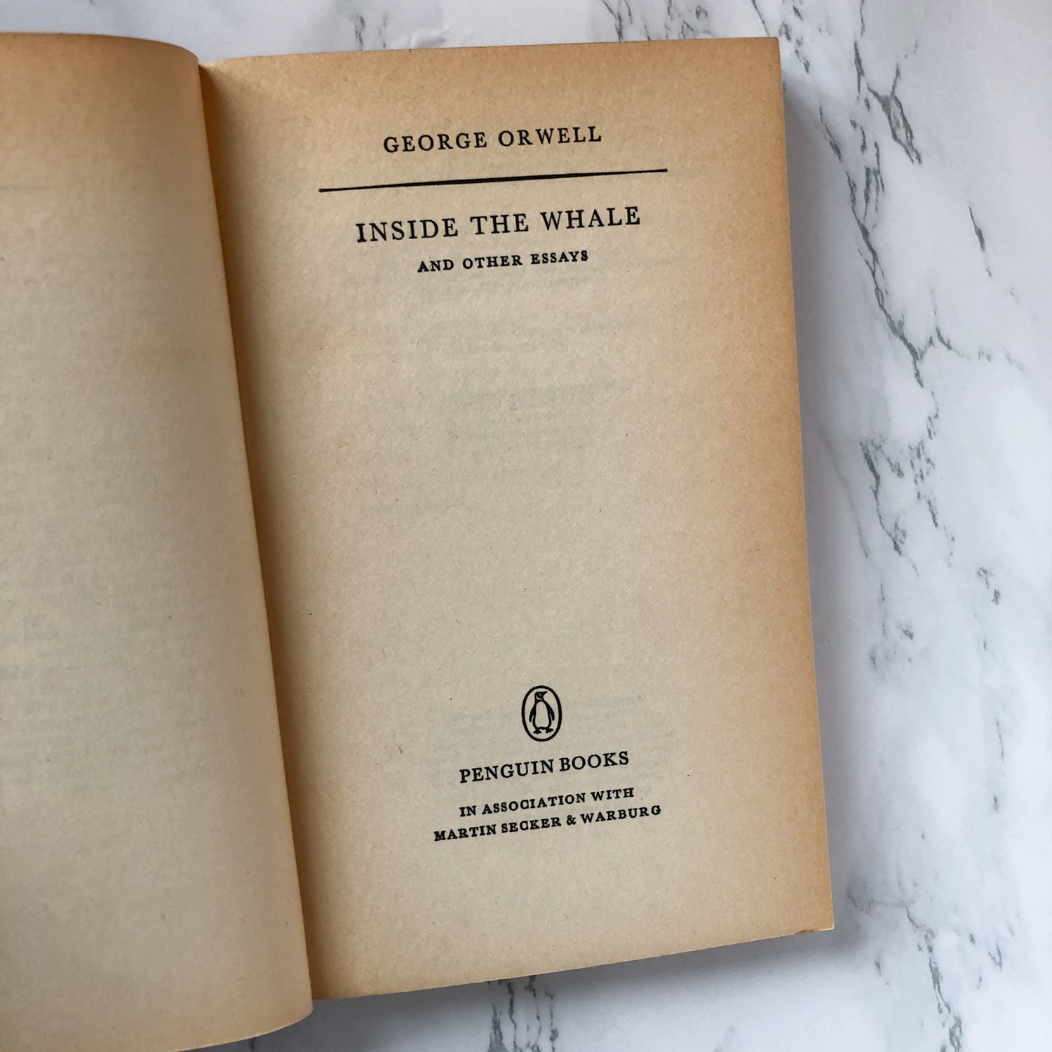 Inside the Whale & Other Essays by George Orwell [1980 UK PAPERBACK] - Bookshop Apocalypse