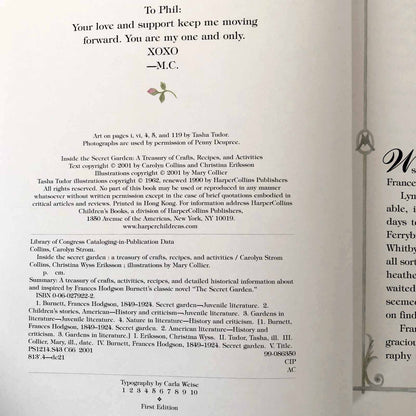Inside the Secret Garden: A Treasury of Crafts, Recipes & Activities by Carolyn Strom Collins [FIRST EDITION]