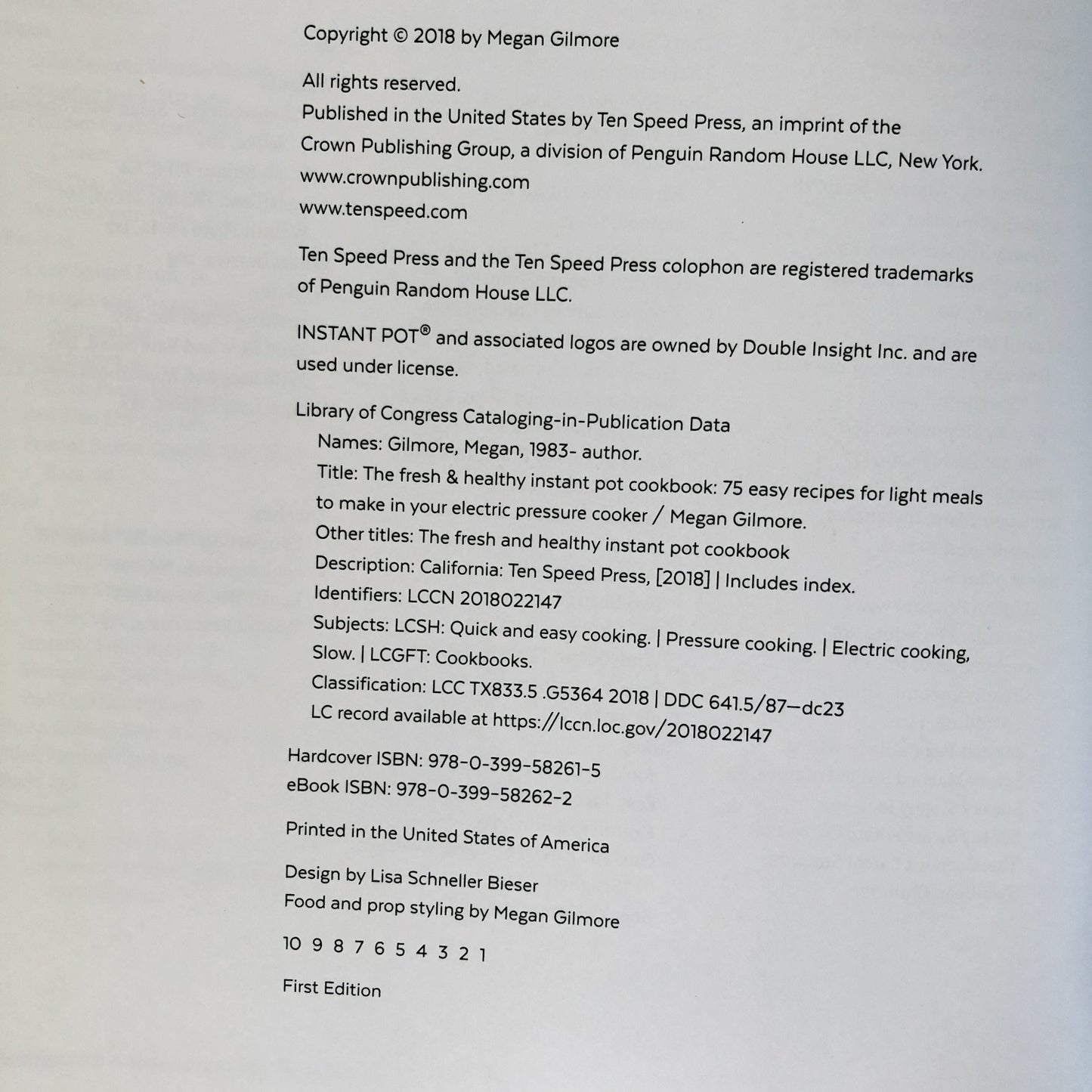 The Fresh & Healthy Instant Pot Cookbook by Megan Gilmore [FIRST EDITION] - Bookshop Apocalypse