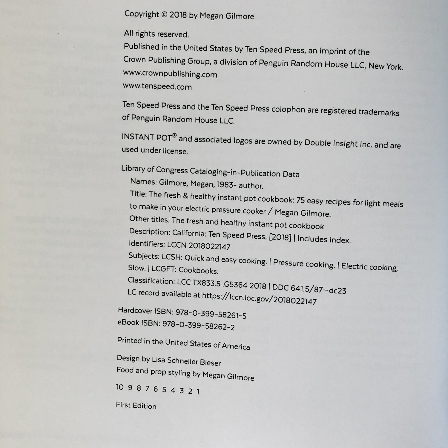 The Fresh & Healthy Instant Pot Cookbook by Megan Gilmore [FIRST EDITION] - Bookshop Apocalypse