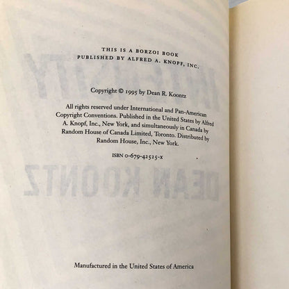 Intensity by Dean Koontz [1995 HARDCOVER] • BCE