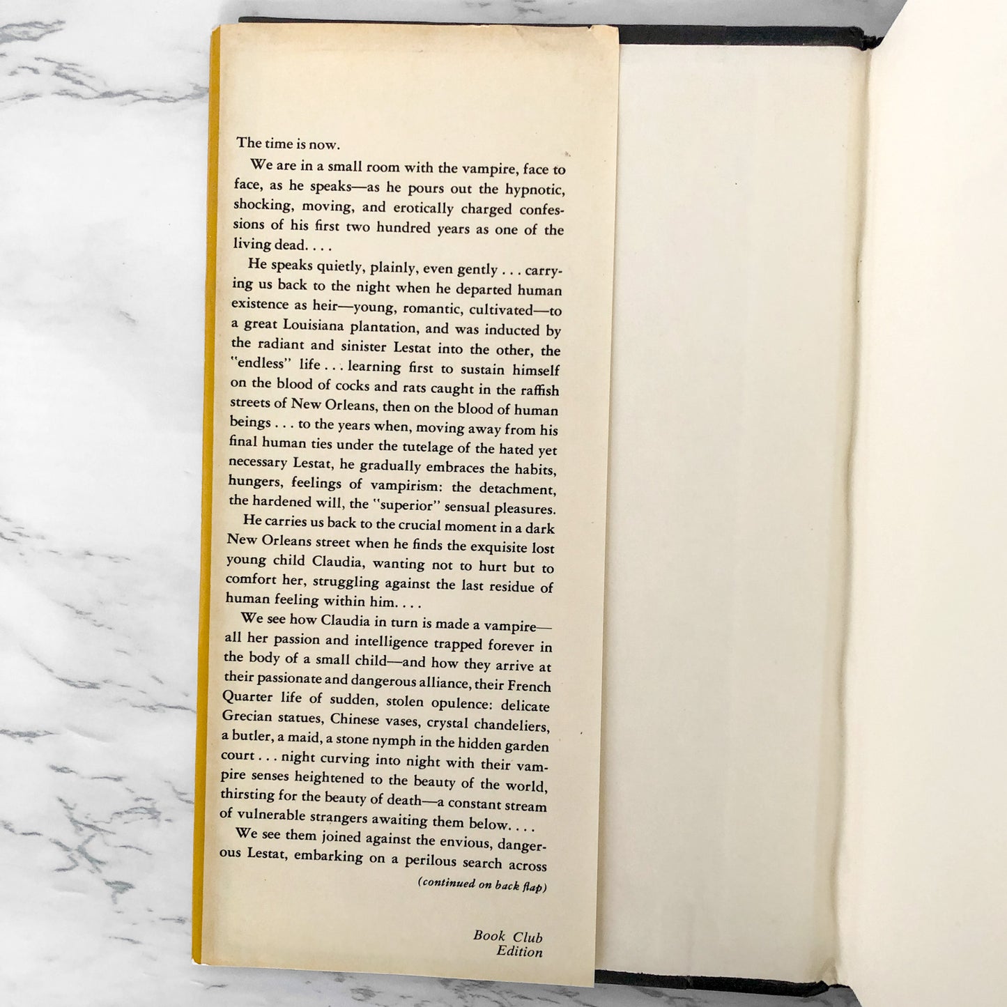 Interview With the Vampire by Anne Rice [FIRST BOOK CLUB EDITION / 1976]